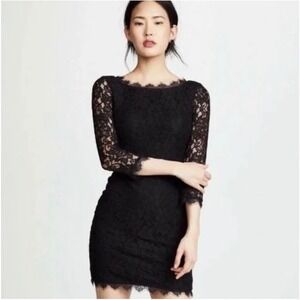 DVF Zarita Lace Mini Dress 4 Black Quiet Luxury Old Money Classic Cocktail Glam